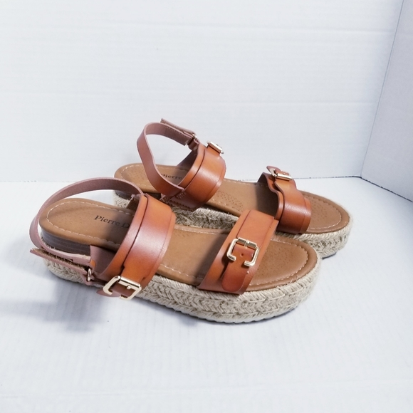 PIERRE DUMAS WOMEN'S BROWN SANDALS SIZE 6 - Picture 1 of 13